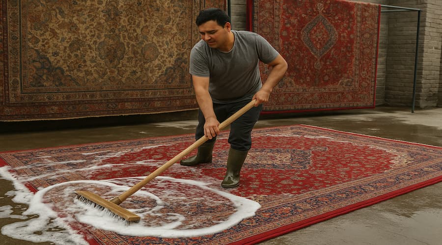 شستن فرش‌های بزرگ
